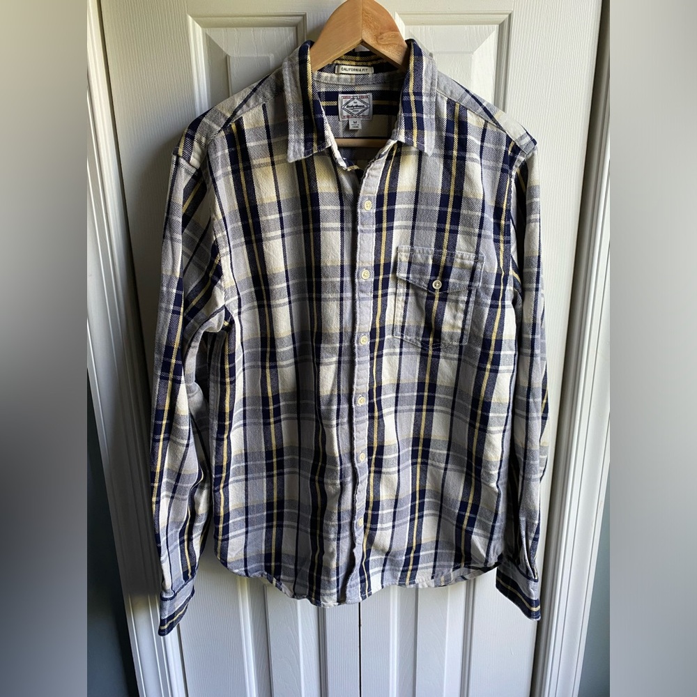 Lucky Brand Mens California Fit Plaid Button Down Long Sleeve Shirt Size Medium